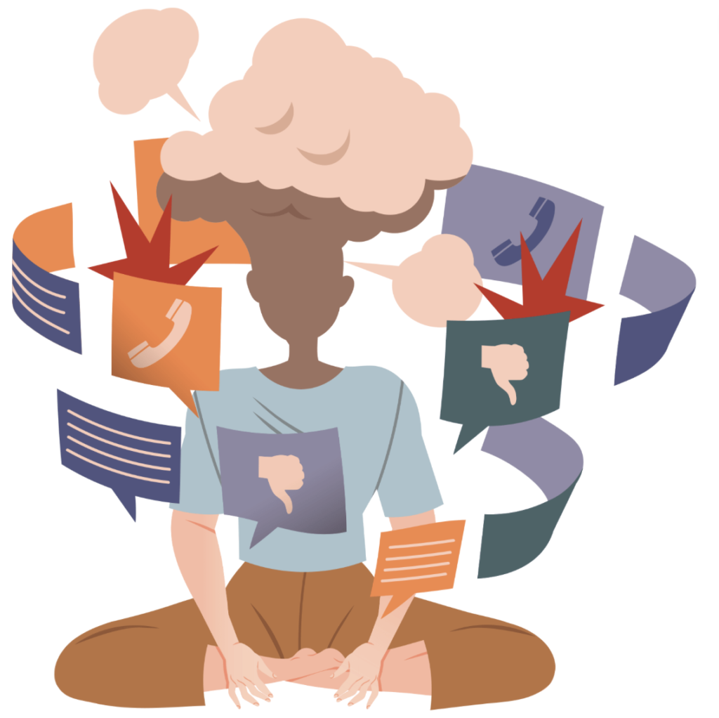 this photo describes burnout, feeling overwhelmed and fatigued from increased workload