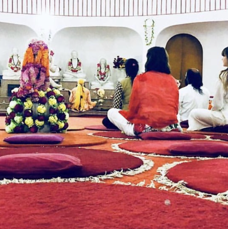 Peaceful Spiritual Gathering in a Sacred Hall