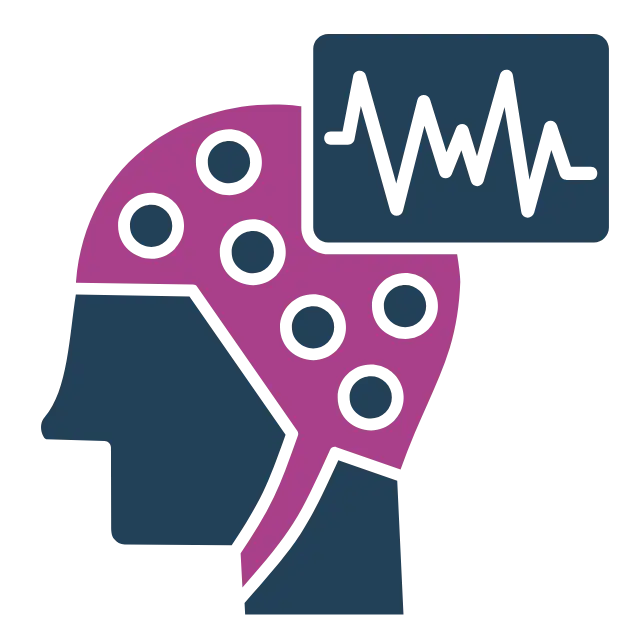 Person undergoing neurofeedback brainwave training with electrodes, part of VISUALIZEin360’s non-invasive brain optimization therapy.